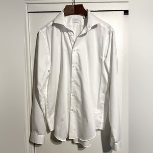 Men’s Calvin Klein dress shirt, white slim fit.